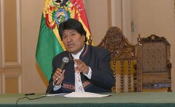 El presidente Evo Morales en conferencia de prensa en Palacio de Gobierno.