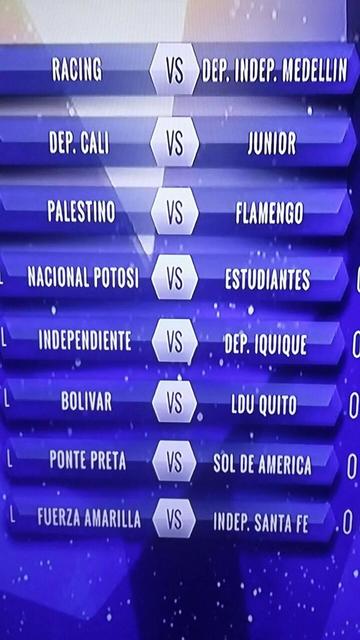 Los diferentes emparejamientos conformadas durante el sorteo.