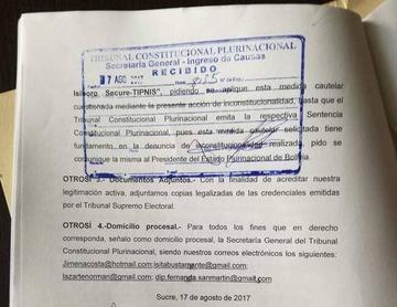 Presentan recurso contra ley que le quita la intangibilidad al Tipnis