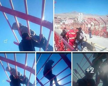 Un ebrio casi se lanza del puente de Villa Nazaret