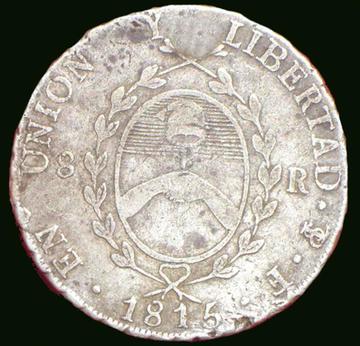 El anverso de la moneda de 1815.