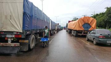 Transporte pesado para sin bloqueos
