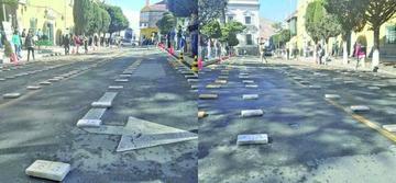 La droga fue exhibida ayer en pleno centro de la ciudad.