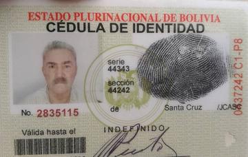 La cédula del acusado que intentó eludir la justicia.