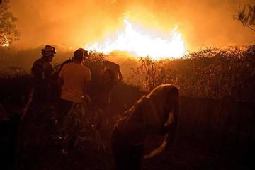 La comunidad gallega vive otra jornada de lucha contra el fuego .