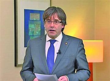 Imagen de un mensaje de vídeo grabado en Bélgica por el expresidente de la Generalitat catalana.