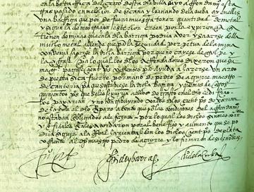 Fragmento de la capitulación del 21 de noviembre de 1561.