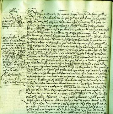Último documento firmado como Asiento de Minas.