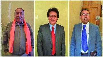 Los docentes, Luis Ferrufino, Víctor Hugo Villegas y Roberto Bohórquez participaron del foro debate ayer.