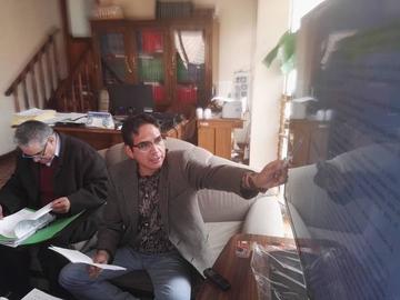 Los consejeros en la conferencia de prensa.