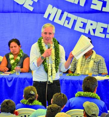 El vicepresidente Álvaro García Linera, en un acto en Cochabamba.