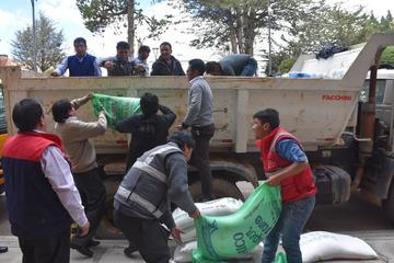La Gobernación lleva alimentos y vituallas para los afectados.