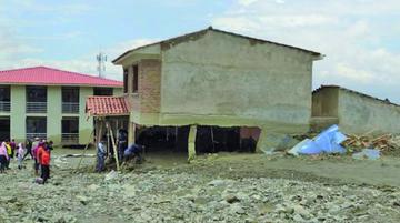 La casa donde se encontroba el cadáver de la víctima del aluvión.