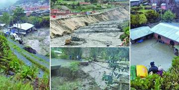 En La Paz, la Gobernación de ese Departamento informó que 16 municipios fueron afectados por la crecida de torrentes.