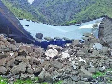 Una casa completamente destruida en la comunidad de Vacuyo.