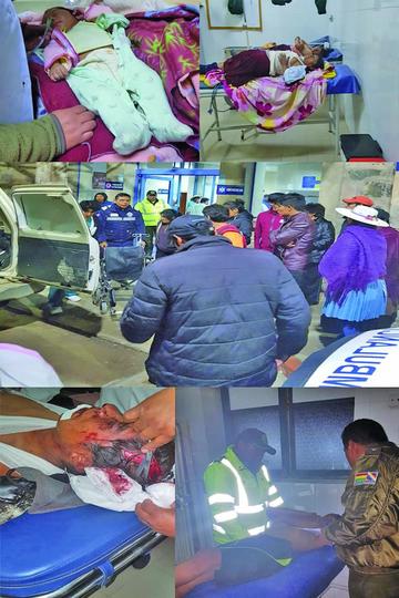 Las personas heridas son atendidas por el personal de salud del Bracamonte.