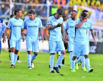 Los celestes al finalizar el encuentro.