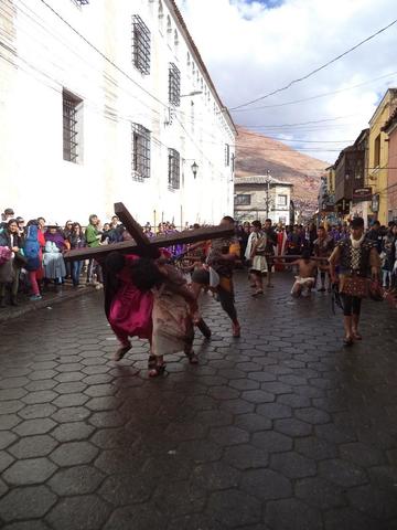 La escenificación de Jesús en su camino al Calvario.