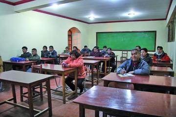 Los representantes del subcampeón nacional durante la reunión de la víspera.