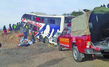 El bus quedó en esta posición.