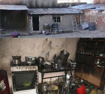Las gráficas muestran la parte externa de la vivienda y los bienes quemados al interior.