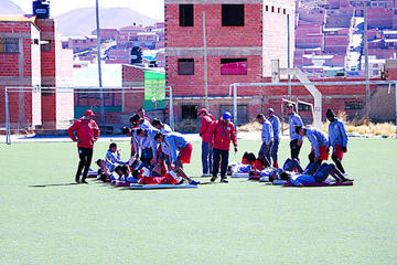 El equipo durante el cierre de sus entrenamientos.