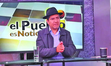 El ministro de Relaciones Exteriores, Diego Pary, en una entrevista en el canal estatal.