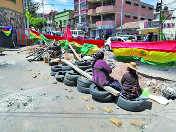 Estas son las barricadas que montaron los comerciantes.