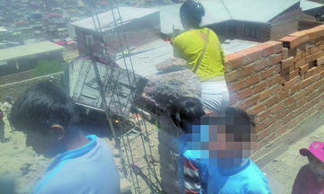 Camión se embarranca cerca de casas y causa daños materiales