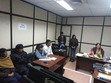 Anoche en la audiencia cautelar.