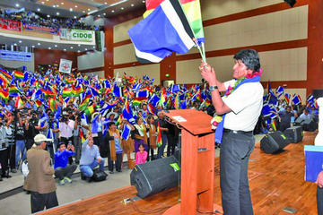 El jefe de Estado en su discurso inaugural del ampliado nacional del Pacto de Unidad.