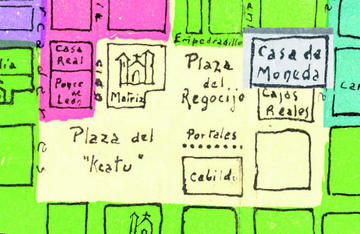 Detalle del plano hecho por José Enrique Viaña. Siglo XVII.