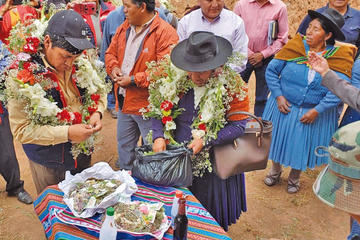 La tradicional k´oa desarrollada ayer.