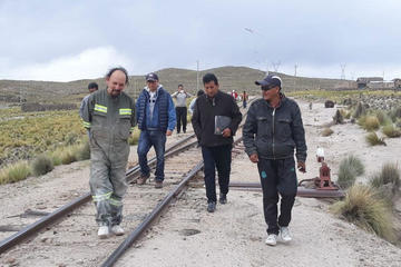 La inspección a la zona de Cebadillas donde existe una estación de trenes.