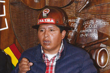 El ejecutivo de los trabajadores, Juan Carlos Huarachi.