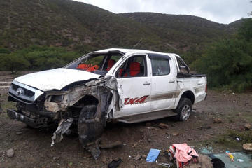Así quedó la camioneta.