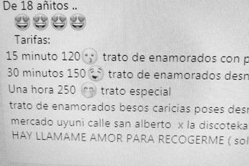 Los avisos de sexo pagado para Potosí llegan a las redes sociales 