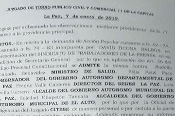 Presentan una nueva Acción Popular contra paro del sector médico
