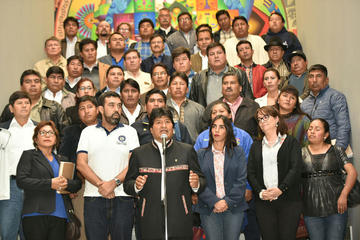 El presidente Evo Morales, en conferencia de prensa.