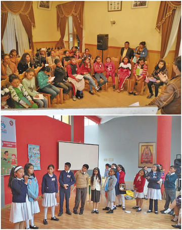 Los estudiantes representan a sus unidades educativas.