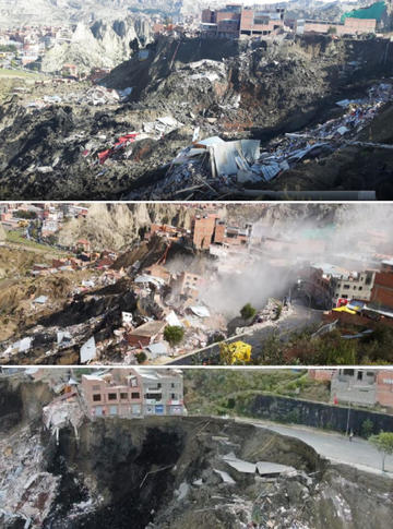 Imágenes que muestran el colapso de viviendas y edificios.