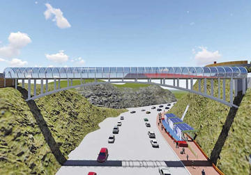 El puente de cristal tendrá una longitud de 54 metros.
