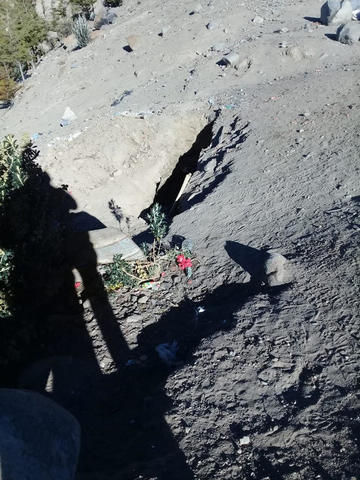 Esta es la fosa que excavó.
