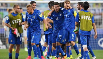 Los futbolistas de la selección italiana.