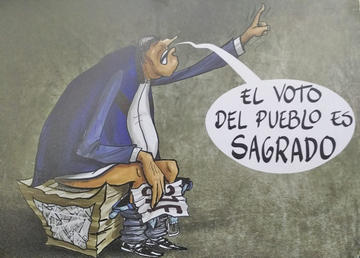 La caricatura más comentada de la muestra.