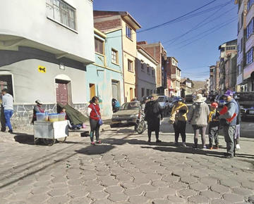 En la zona del mercado Uyuni, las comerciantes se movilizaron.