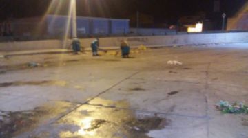 La limpieza comenzó en las madrugada y se prolongó a lo largo del día.