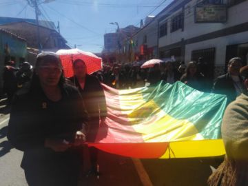 Imágenes del recorrido del desfile institucional.