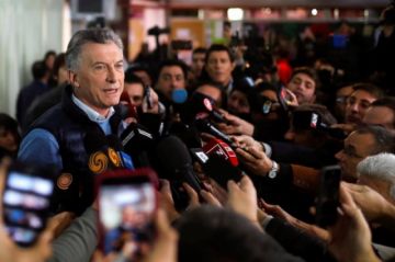 Macri en el momento de votar.