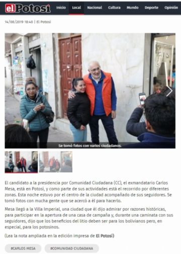 Esta es la nota previa de El Potosí.